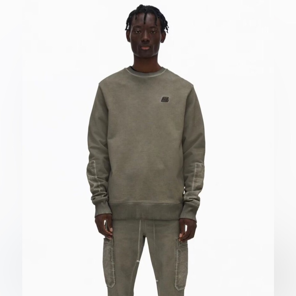 Helmut Lang Alpine Sweatshirt Military Army Washed Crewneck Men Size Medium